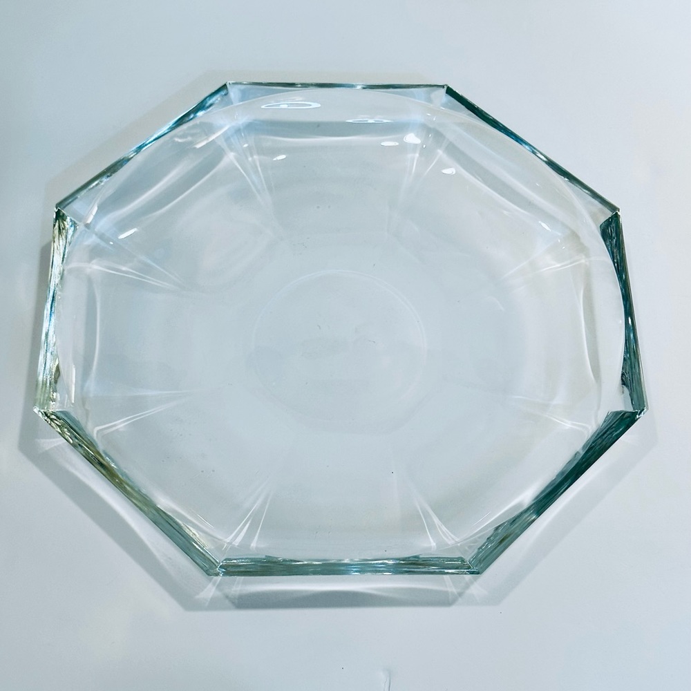 🌟HP🌟VTG 1970s Low Profile Heavy Clear Glass Centerpiece Bowl